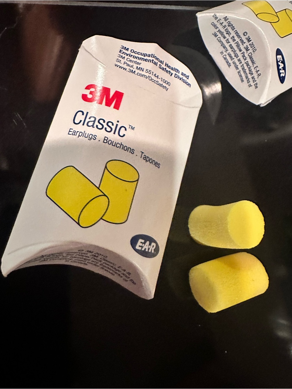3M E-A-R Classic Ear Plugs Noise Reduction 29dB Yellow Foam Pillow Packs x 10
